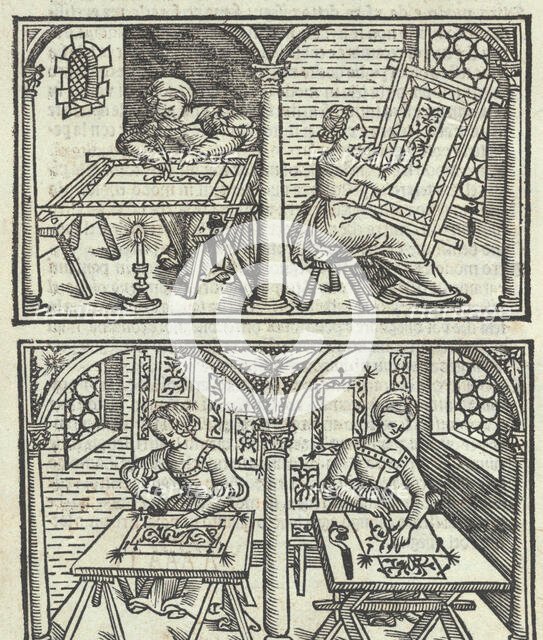 Libro quarto. De rechami per elquale se impara in diuersi modi lordine e il modo de re..., ca. 1532. Creator: Alessandro Paganino.