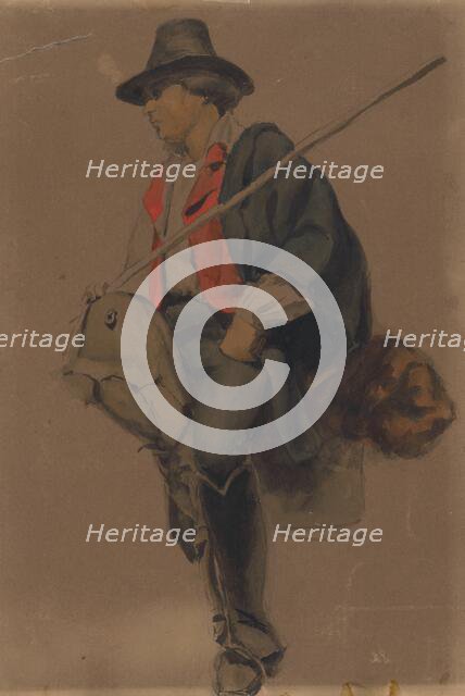Study of a man from Albania, 1851-1853. Creator: Vojtech Klimkovic.