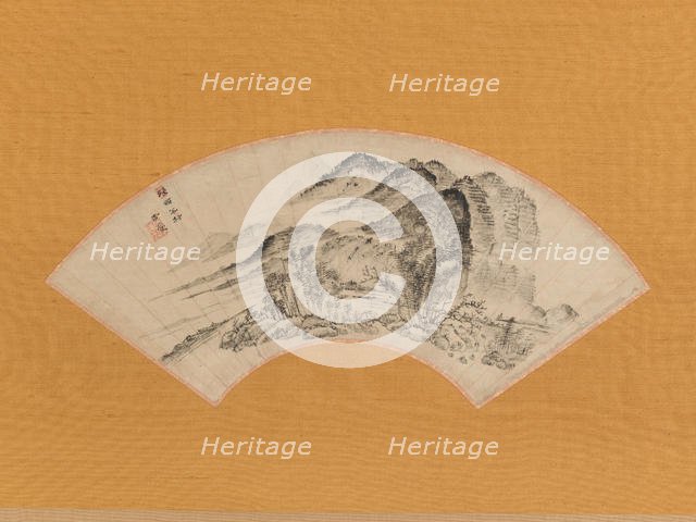 "Lingering Rain over Half the Village", ca. 1815-20. Creator: Uragami Gyokudo.