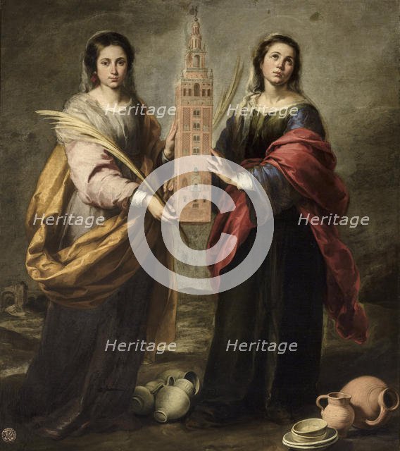 Saints Justa and Rufina, ca 1666. Creator: Murillo, Bartolomé Estebàn (1617-1682).
