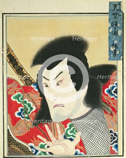 Leaf from Album of Actor Portraits, c. 1790-1810. Creator: Shorakusai (Japanese).