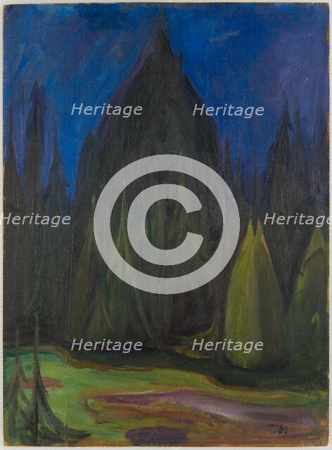 Dark Spruce Forest, 1899. Creator: Munch, Edvard (1863-1944).