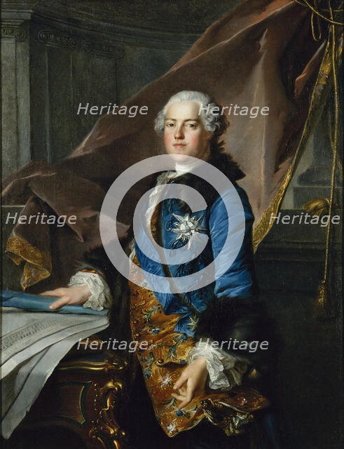Portrait of Abel Poisson, Marquis de Marigny (1727-1781), superintendent of the King's..., c1755. Creator: Louis Tocque.