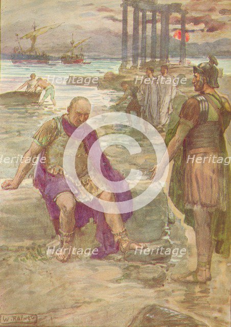 'Gaius Marius sitting in exile among the ruins of Carthage', c1912 (1912). Artist: William Rainey.