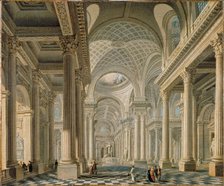 Interior of the Madeleine church after the project of Contant d'Ivry, c1763. Creator: Pierre-Antoine Demachy.