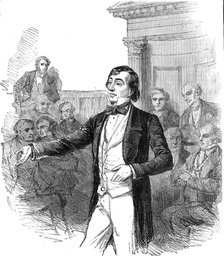 The late Lord Beaconsfield: Mr. Disraeli at the Buckinghamshire election, 1847, (1881). Creator: Smyth.