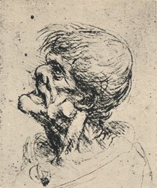 'Grotesque Profile to the Left', c1480 (1945). Artist: Leonardo da Vinci.