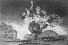 The Proverbs or The Follies, series of etchings by Francisco de Goya, plate 10: 'El caballo rapto…