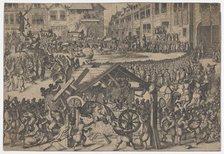 People celebrating at the coronation of Ferdinand II in Frankfurt, 16th century., 16th century. Creator: Anon.