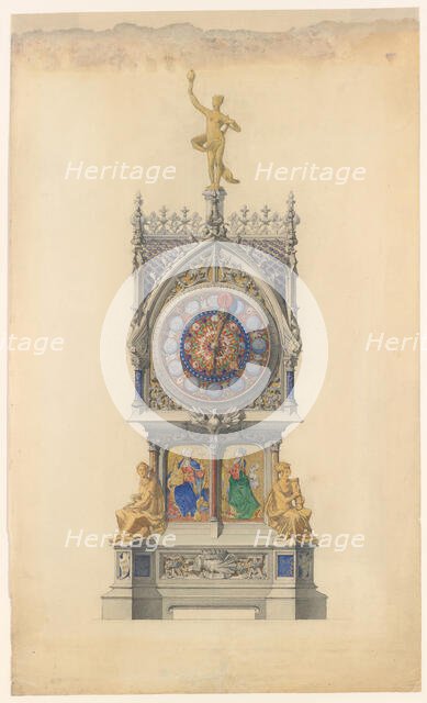 Design for Enameled Clock, ca. 1882. Creator: Lucien Falize.