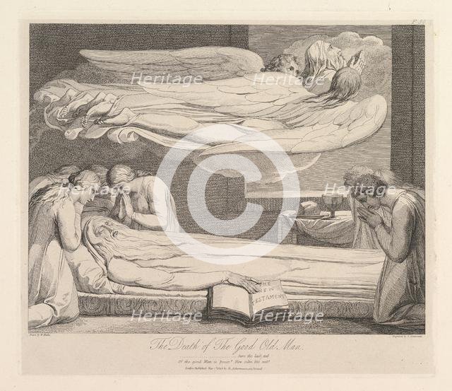The Death of the Good Old Man, from The Grave, a Poem by Robert Blair, March 1, 1813. Creator: Luigi Schiavonetti.