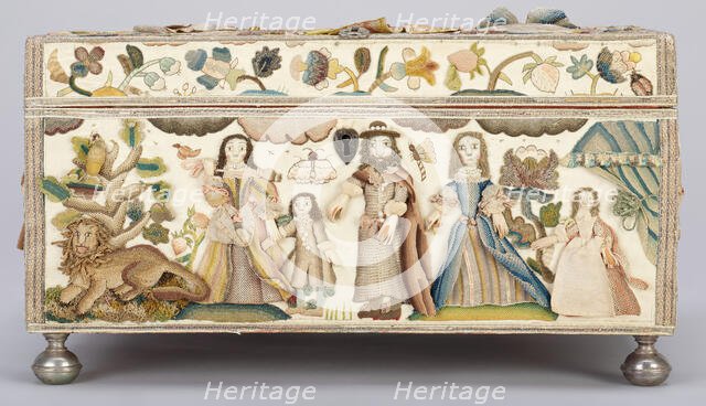 Dressing Box Depicting the Finding of Moses and Scenes from Abraham and Hagar, c. 1668. Creator: Unknown.