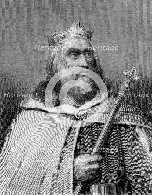 King Clotaire II of the Franks, (19th century).Artist: Weber