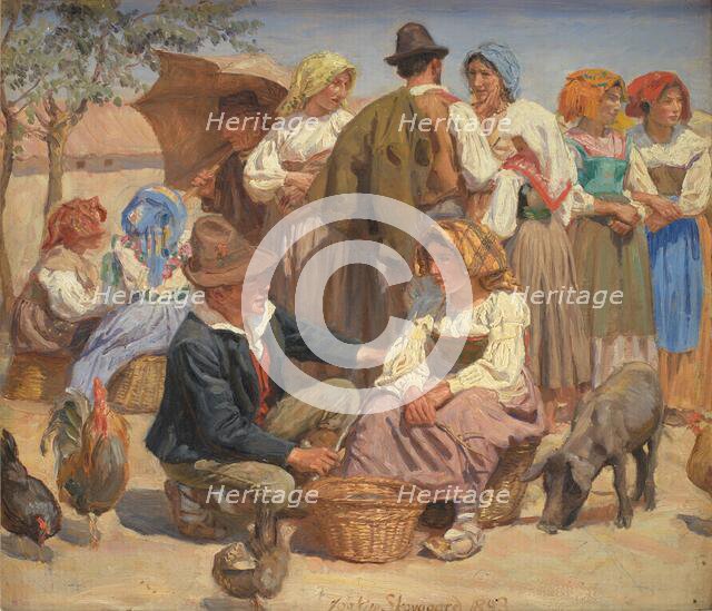 Market in Sora, 1893. Creator: Joakim Skovgaard.