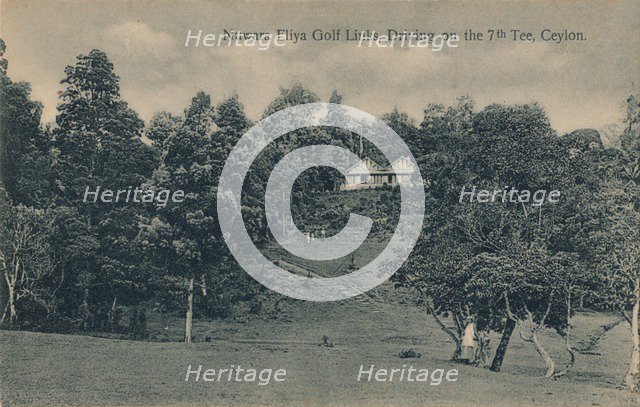 'Nuwara Eliya Golf Links, Driving on the 7th Tee, Ceylon', c1900. Artist: Unknown.