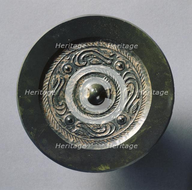 Mirror with Four Nipples, Quasi-Dragons, and Birds, late 3rd Century BC - early 1st Century. Creator: Unknown.