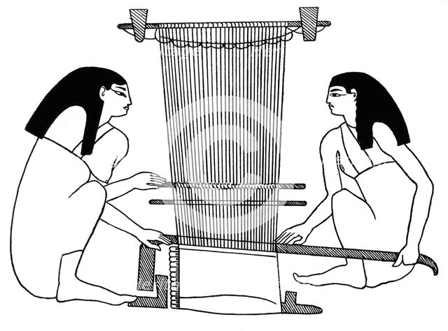 Egyptian weavers, c3000 BC (1930). Artist: Unknown