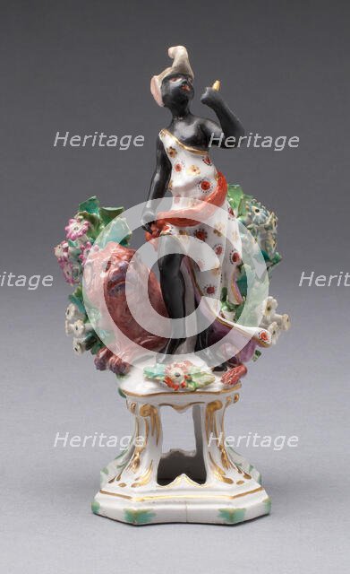Figure of Africa, Bow, c. 1766. Creator: Bow Porcelain Factory.
