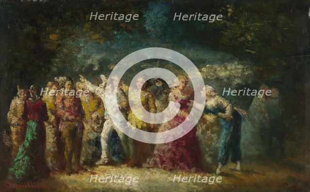 Torchlight Procession, 1870s-1880s. Artist: Monticelli, Adolphe-Thomas-Joseph (1824-1886)