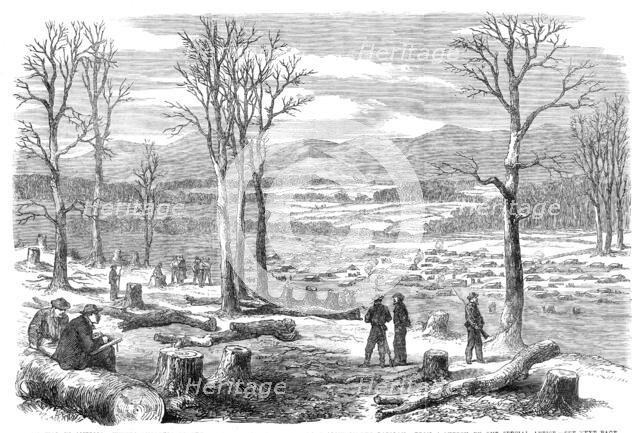 The War in America: winter quarters of the left wing of the Confederate Army on the Rapidan..., 1864 Creator: Unknown.