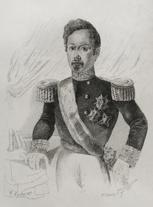 Portrait of Ramón María Narváez (1799-1868), 1st Duke of Valencia, 1845.  Creator: Jose Gomez.