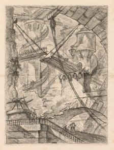 The Prisons: An Immense Interior with a Drawbridge, 1745-1750. Creator: Giovanni Battista Piranesi (Italian, 1720-1778).