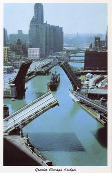 Greater Chicago bridges, Illinois, USA, 1953. Artist: Unknown