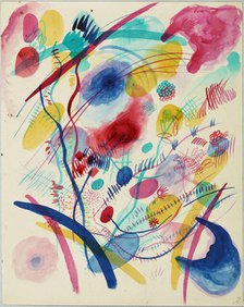 Composition in red, blue, green and yellow, 1913. Creator: Kandinsky, Wassily Vasilyevich (1866-1944).