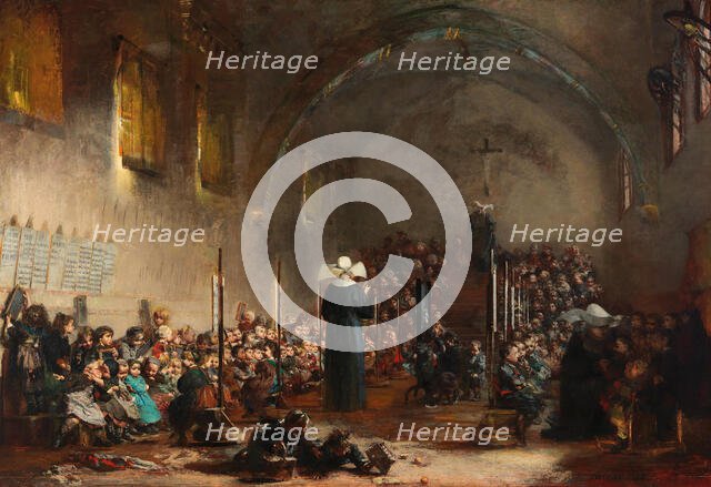A nursery school in a convent, 1876. Creator: Patrouillard Degrave, Jules-Alexandre (1844-1932).