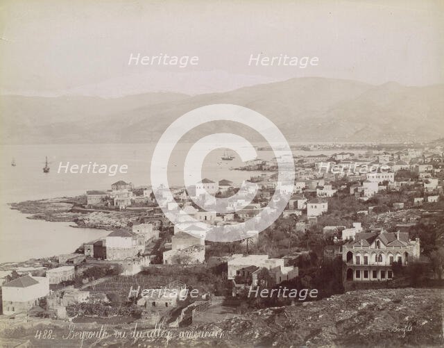Beyrouth. Vu du collège américain, ca. 1870. Creator: Felix Bonfils.