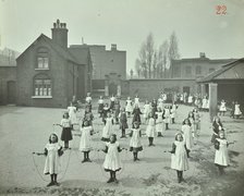 Girls skipping, Rushmore Road Girls School, Hackney, 1908. Artist: Unknown.