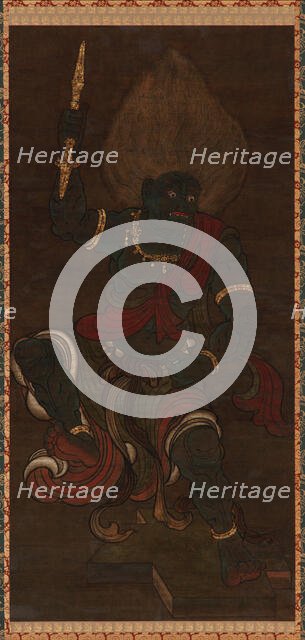 Yaksa form of Vajrapani (Blue Fudo), Kamakura period, 13th-14th century. Creator: Unknown.