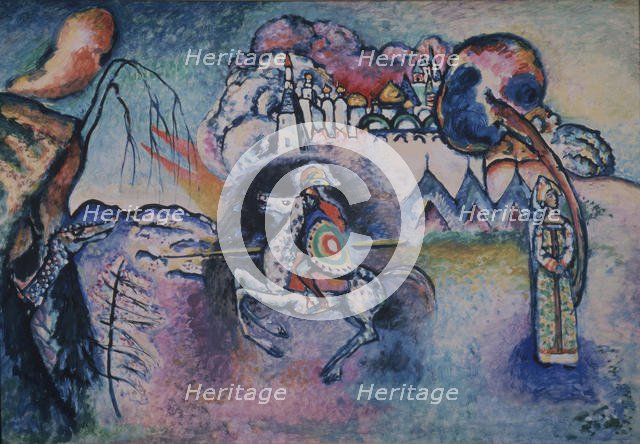 Rider (Saint George), 1910s. Artist: Kandinsky, Wassily Vasilyevich (1866-1944)
