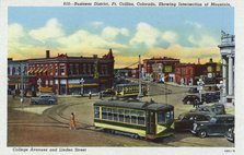 Business district, Fort Collins, Colorado, USA, 1940. Artist: Unknown