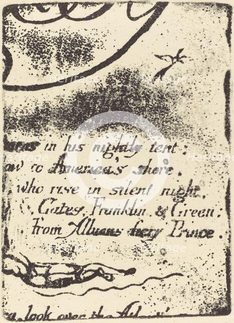 Restrike from fragment of cancelled plate for "A Prophecy", 1793. Creator: William Blake.