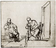 'Two Men Seated at a Doorway', 1913.Artist: Rembrandt Harmensz van Rijn    