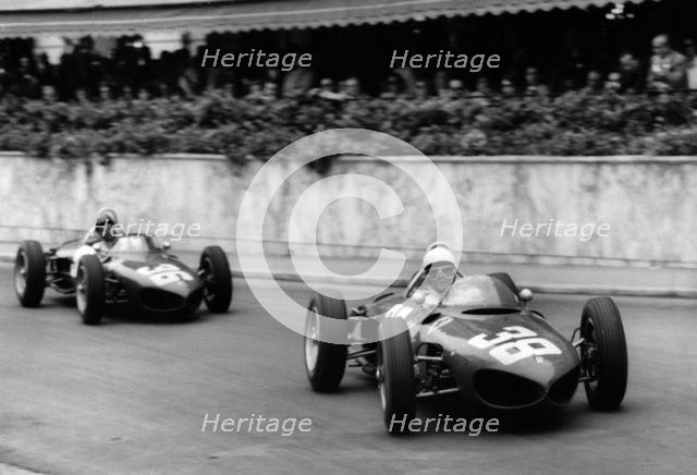 Ferrrai 156 Shark Nose, Phil Hill and Ritchie Ginther, 1961 Monaco Grand Prix. Creator: Unknown.