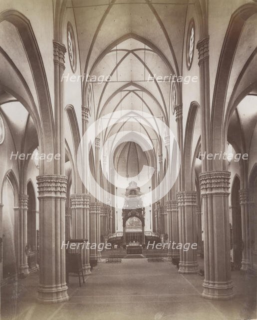 Interior of Basilica of San Petronio, Bologna, between 1880-1886. Creator: Giorgio Sommer.