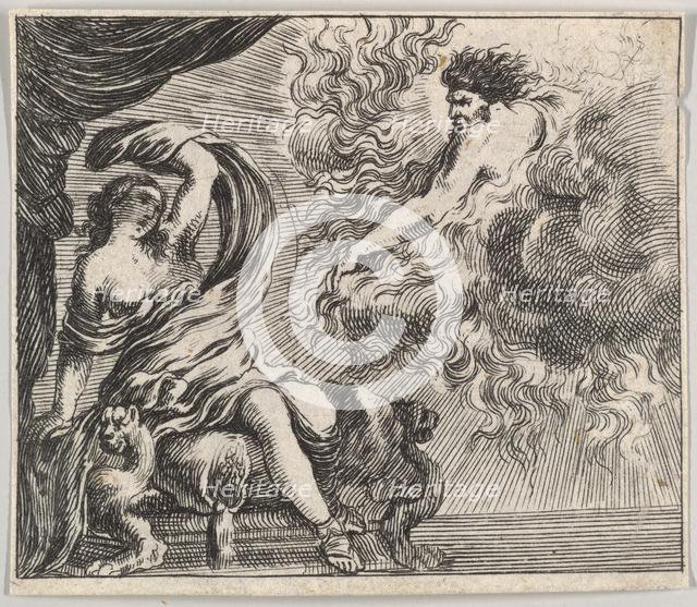 Jupiter and Semele, from 'Game of Mythology' (Jeu de la Mythologie), 1644. Creator: Stefano della Bella.
