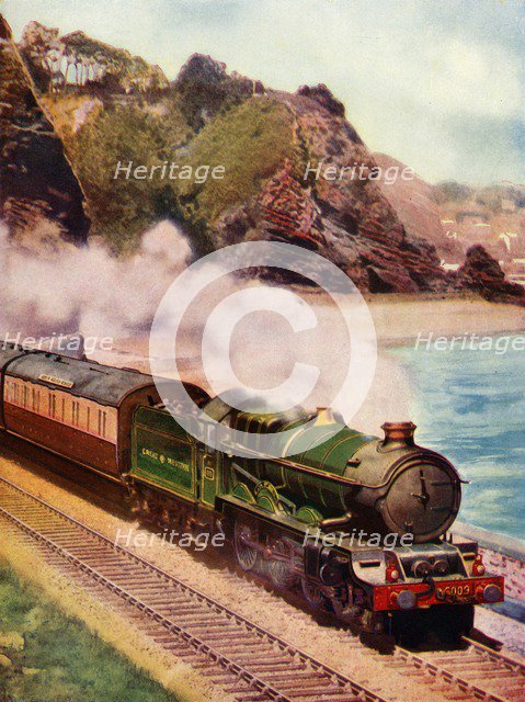 'The "Cornish Riviera Express" drawn by a "King" class locomotive', 1935-36. Creator: Unknown.