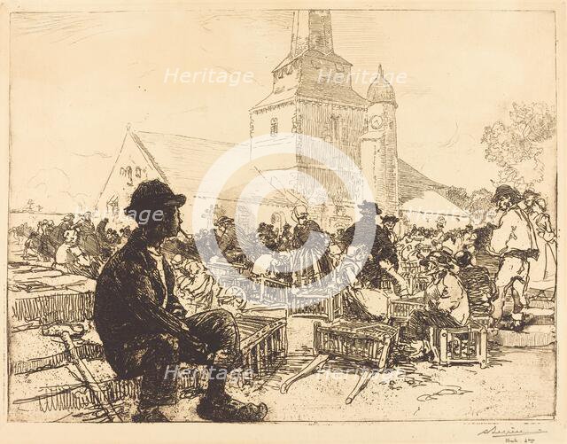 Poultry Market at St.-Jean-de-Mont (Marche a la volaille, a St.-Jean-de-Mont), 1892. Creator: Auguste Lepere.