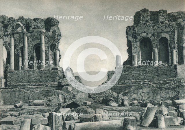 Stage of the Greek Theatre, Taormina, Sicily, Italy, 1927. Artist: Eugen Poppel.