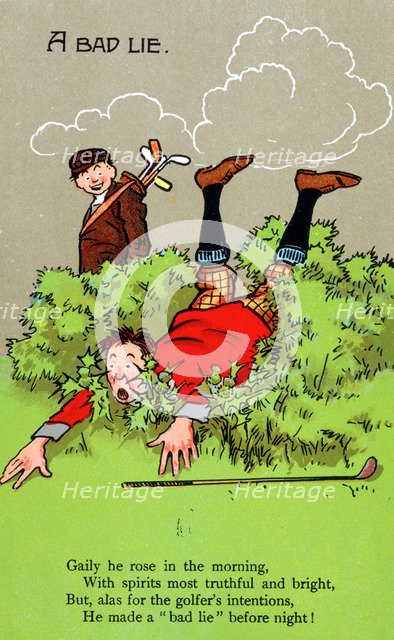 Postcard with golfing theme, c1910s-c1920s. Artist: Unknown