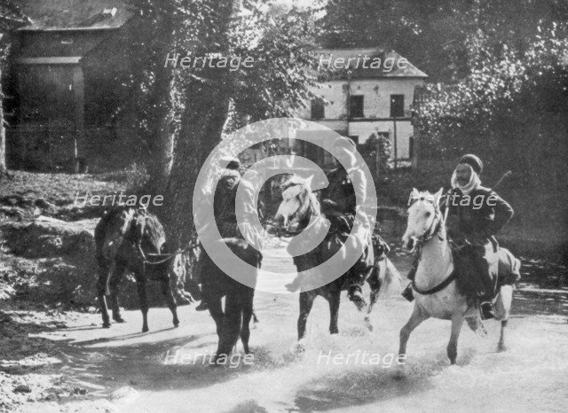 Sudanese cavalry, France, 1915. Artist: Unknown