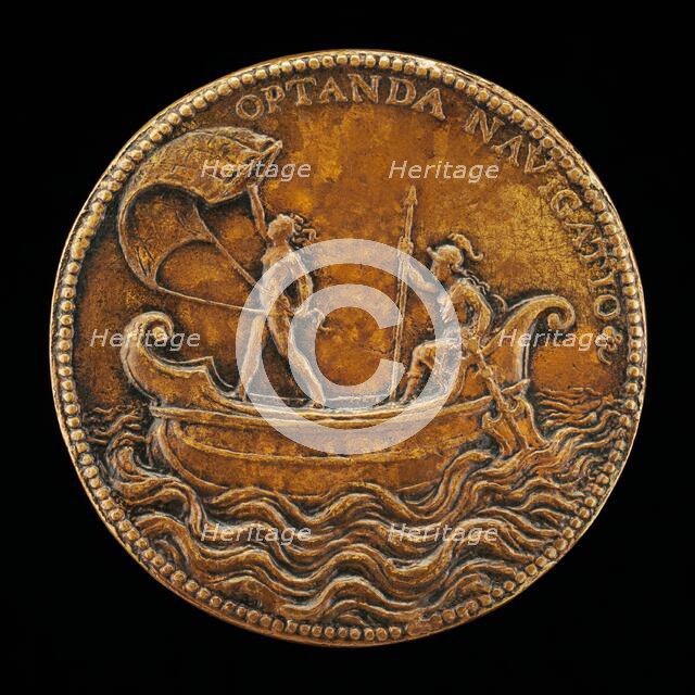 Fortune Holding a Sail, and Helmeted Woman [reverse], 1556. Creator: Pietro Paolo Galeotti.