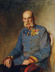 Emperor Franz Joseph I in the service uniform of an Austrian field marshal, 1914. Creator: John Quincy Adams.
