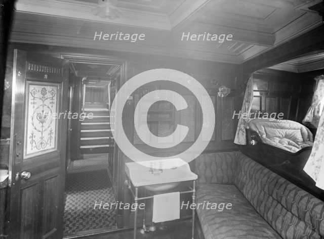 Cabin on the steam yacht 'Venetia', 1920. Creator: Kirk & Sons of Cowes.