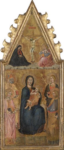 Enthroned Madonna and Child with four saints..., c1380-1395. Creators: Cristoforo di Bindoccio, Meo di Pero.