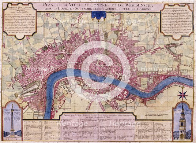 Map of London, 1727. Artist: Anon