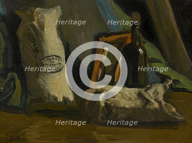 Still Life with a Bottle and Two Bags, 1884. Creator: Gogh, Vincent, van (1853-1890).